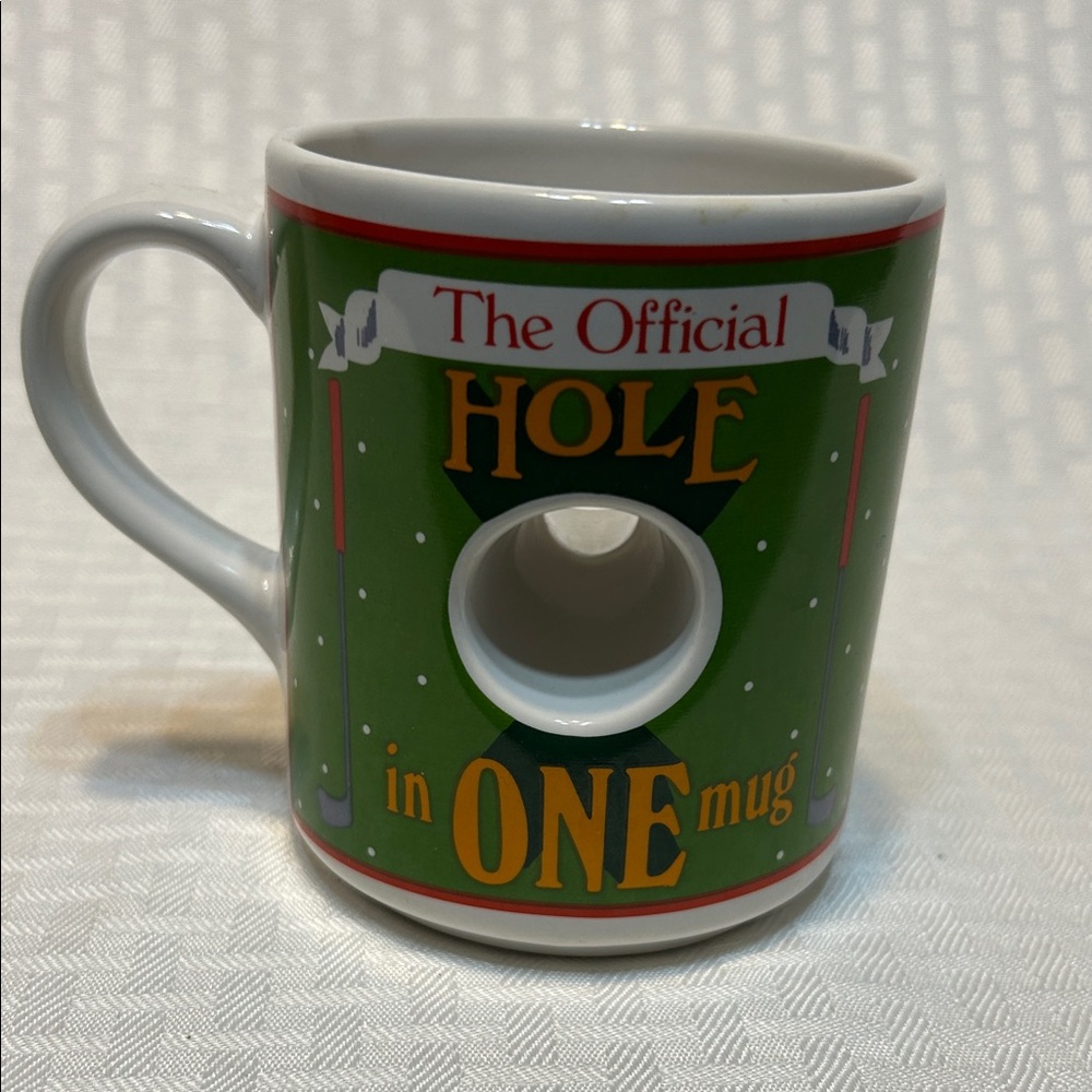 Green Golf-Themed 'Hole in One' Coffee Mug # 608525 Patented in Japan